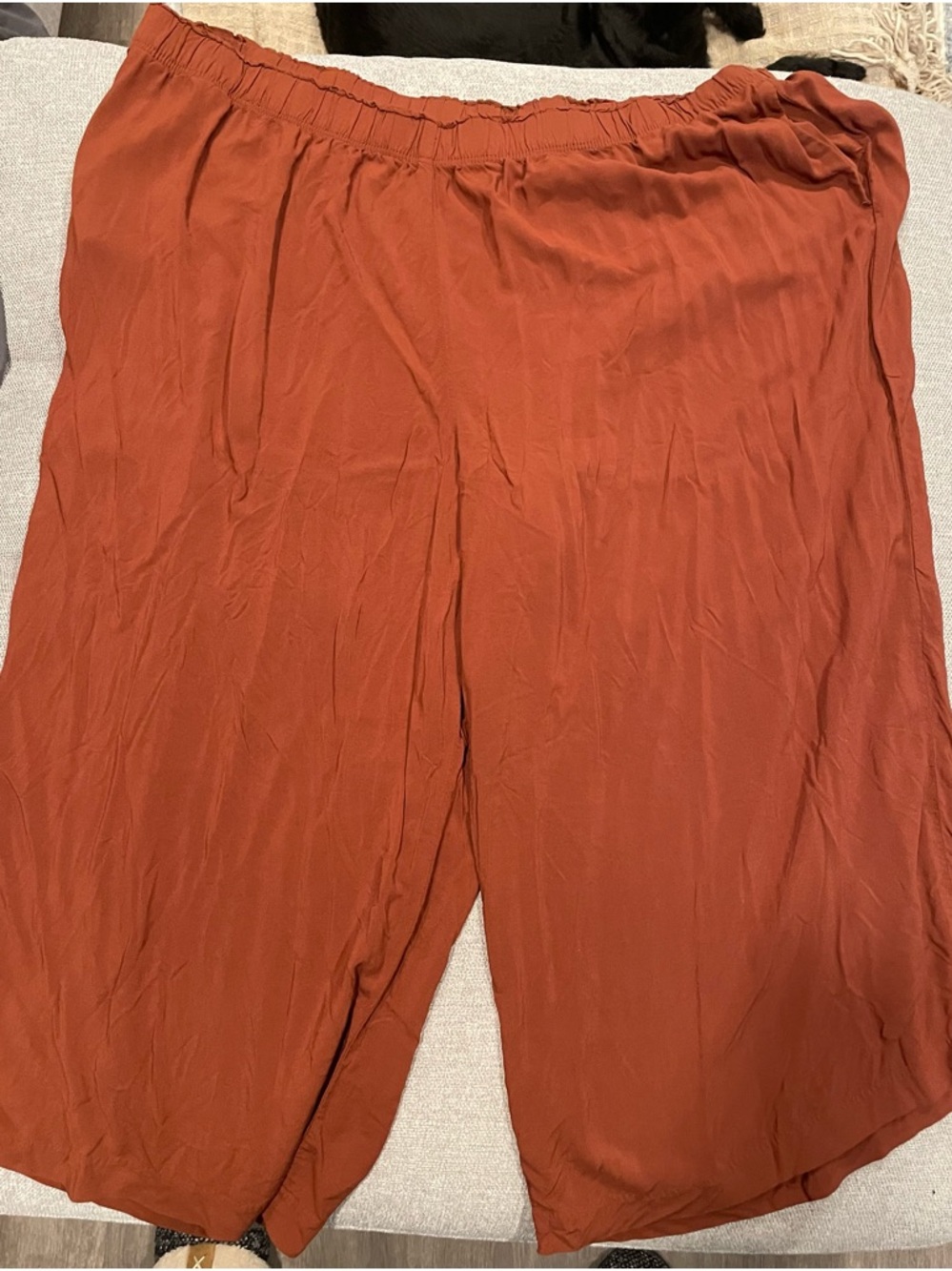 H&M Rust Red Wide-Leg Pull-On Pants